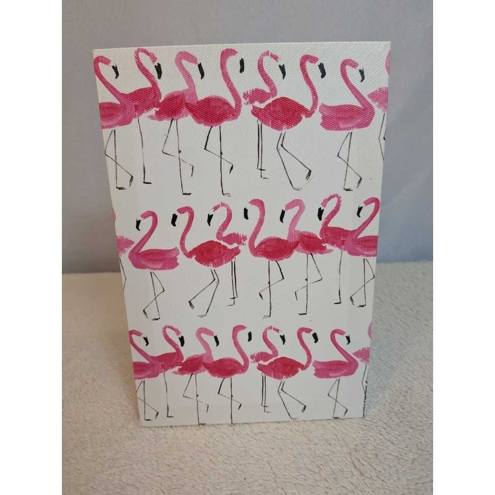 Pink Flamingo Canvas Storage Box Decorative Container Tropical Summer Decor - Picture 2 of 6